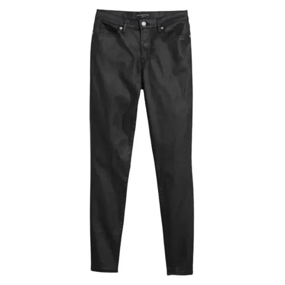 Banana Republic Factory  Mid Rise Coated Skinny Jeans Black Size 31 - Picture 2 of 11